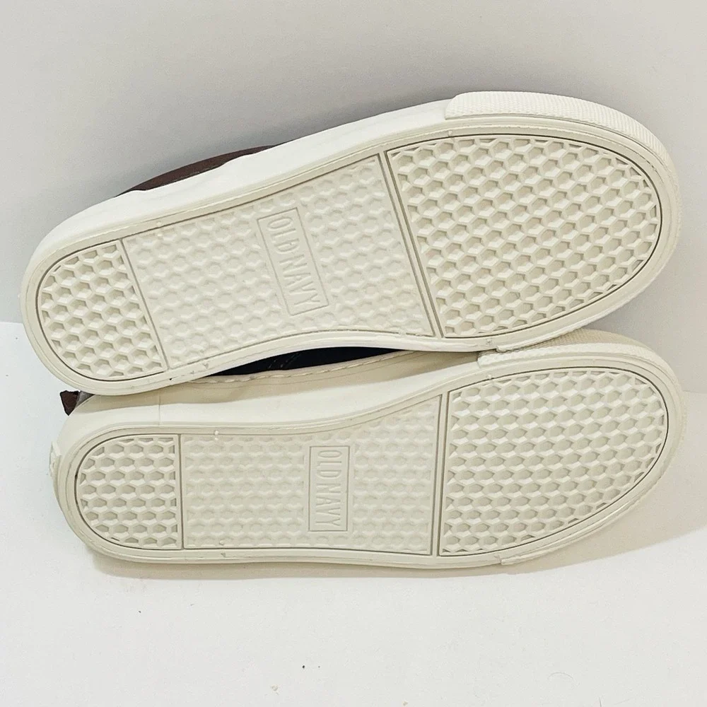 Old Navy Faux Leather Youth Boy Slip On‎ Brown Loafers Size 3